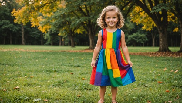 La magie de la robe arc-en-ciel : confort et style pour enfants